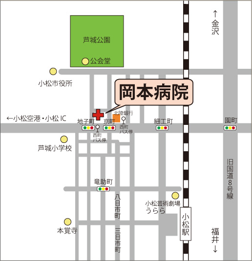 岡本病院の地図